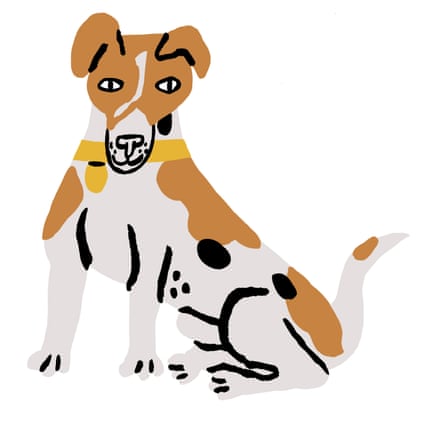Ilustración de un perro sentado