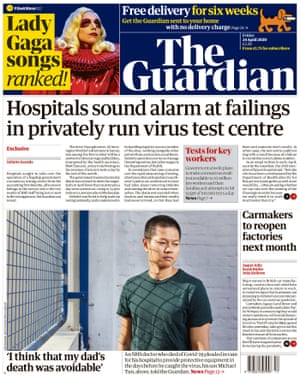 Guardian, portada, viernes 24 de abril de 2020