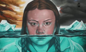 Greta Thunberg fresco pintado en Bristol